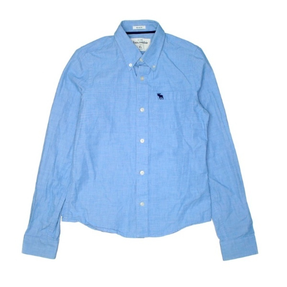 Abercrombie kids muscle blue button down long sleeve shirt XL